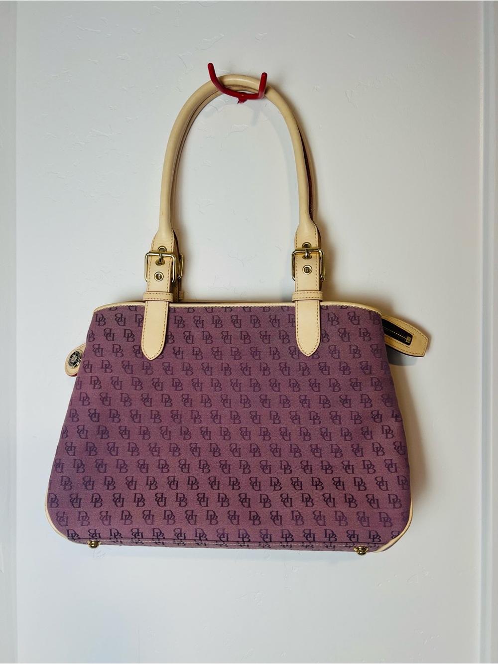 Dooney & Bourke Vintage Signature Monogram Canvas Satchel Bag